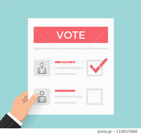 Hand with Ballot Paper Hand with Ballot Paper 118655066