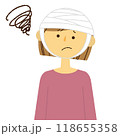 頭に包帯を巻いている女性 118655358