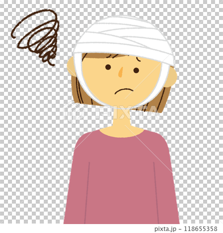 頭上纏著繃帶的女人 118655358