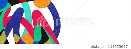 Creative Cover or Banner Design Template with Modern and Minimal Style for Identity, Branding, Advertising or Promotion. Abstract Layout Design with Dynamic and Colorful Elements 118655687