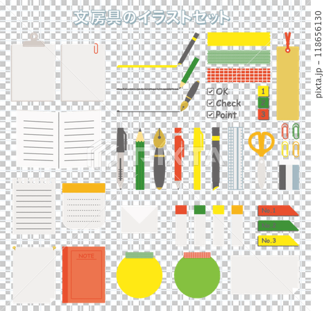 文具插畫素材集 118656130