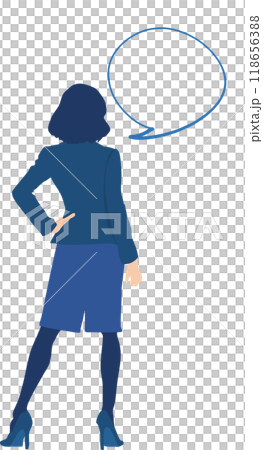 Illustration of a businesswoman making a comment 118656388