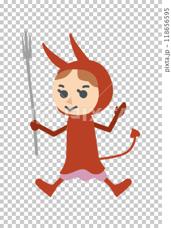 萬聖節的孩子角色扮演 118656595