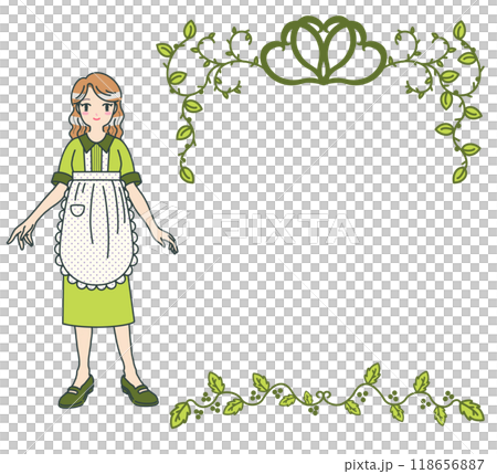 復古咖啡館職員與框架材料 118656887