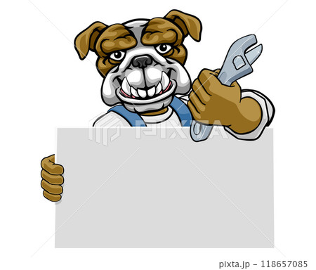 Bulldog Mechanic Plumber Spanner Wrench Handyman Bulldog Mechanic Plumber Spanner Wrench Handyman 118657085
