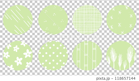 Hand-painted Japanese-style pattern set of 8 pieces, light green Hand-painted Japanese-style pattern set of 8 pieces, light green 118657144