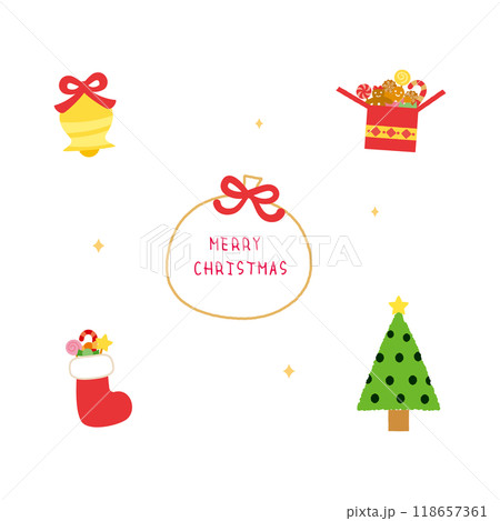 2024クリスマスイメージ素材7ベク 118657361