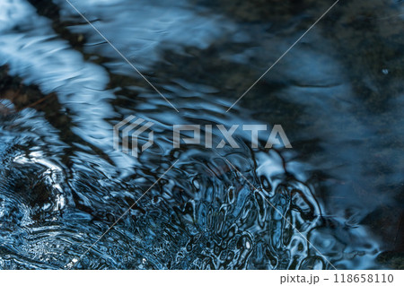 【自然風景】池の波紋_水の流れと光 【自然風景】池の波紋_水の流れと光 118658110