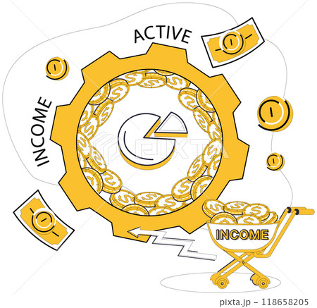 Earned income vector illustration. Earned income conceptually weaves fabric economic progress and prosperity Increase in revenue is rhythm in heartbeat individuals financial health Earned income vector illustration. Earned income conceptually weaves fabric economic progress and prosperity Increase in revenue is rhythm in heartbeat individuals financial health 118658205