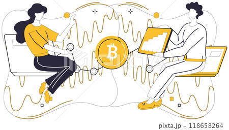 Bitcoin trading vector illustration. Transaction, heartbeat, echoes through digital corridors, marking rhythm financial exchanges Exchange, marketplace, becomes vibrant ecosystem Bitcoin Bitcoin trading vector illustration. Transaction, heartbeat, echoes through digital corridors, marking rhythm financial exchanges Exchange, marketplace, becomes vibrant ecosystem Bitcoin 118658264