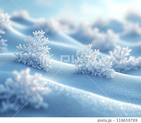 A simple winter background with snowflakes and soft tones. Includes ample copy space for text 118658789