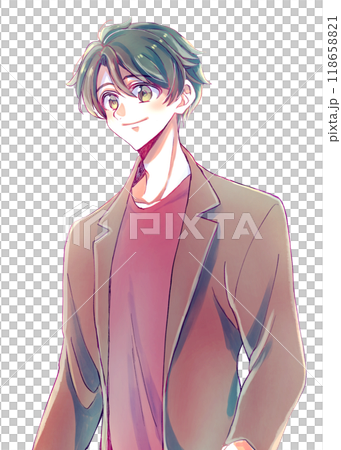 清爽的男人，黑髮 118658821