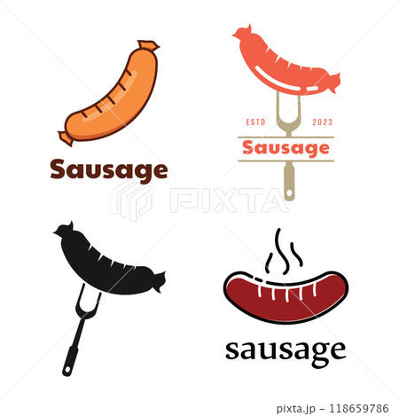 Sausage Logo Template. Street Food Logo Icon. Sausage Logo Template. Street Food Logo Icon. 118659786