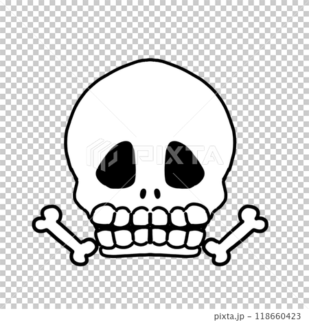 シンプルでかわいいどくろマークのイラスト 118660423