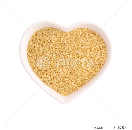 dry couscous isolated on white 118662089