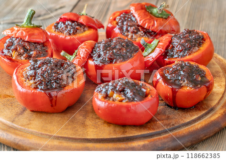 Ground beef stuffed peppers Ground beef stuffed peppers 118662385
