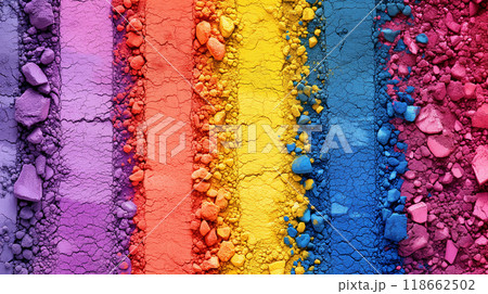 Colorful crushed makeup powders in a row. Colorful crushed makeup powders in a row. 118662502