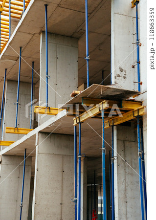 house or villa under construction using modern technologies of monolithic construction. 118663359