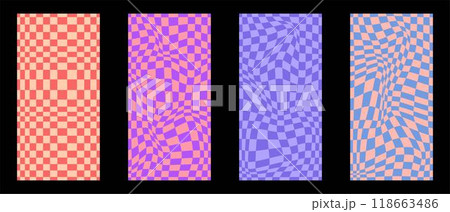 Psychedelic checkerboard poster Psychedelic checkerboard poster 118663486