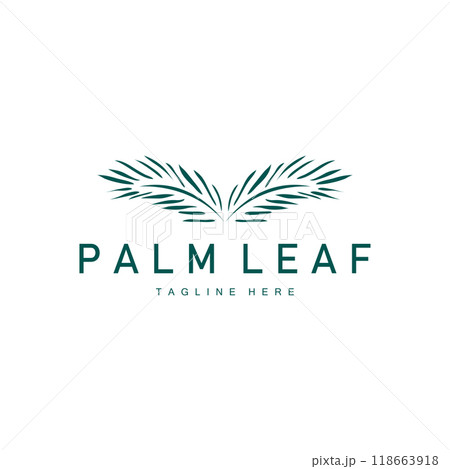 Palm Leaf Logo, Green Plant Design Vector Illustration Template Palm Leaf Logo, Green Plant Design Vector Illustration Template 118663918