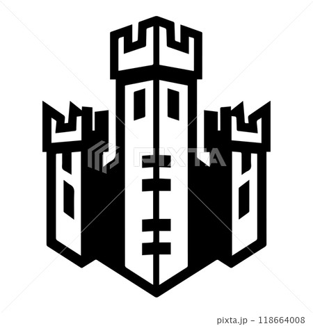 siege icon or modern line symbol. Vector line art and icon design with bold outline. Black and white Pixel Perfect minimalistic symbol isolated white background. Silhouette simple thin sign siege icon or modern line symbol. Vector line art and icon design with bold outline. Black and white Pixel Perfect minimalistic symbol isolated white background. Silhouette simple thin sign 118664008
