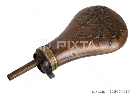 Old west gunpowder flask 118664119