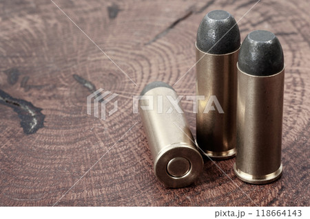 Old West era Long Colt .45 caliber revolver cartridges Old West era Long Colt .45 caliber revolver cartridges 118664143