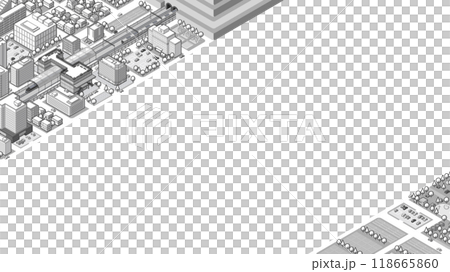 俯瞰から見た立体の街並みベクターイラスト 118665860