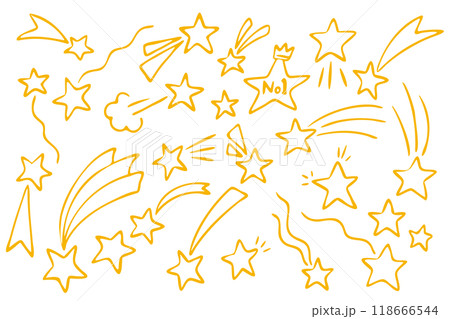 手描きの色々な種類の星セット 118666544