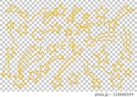 手描きの色々な種類の星セット 118666544