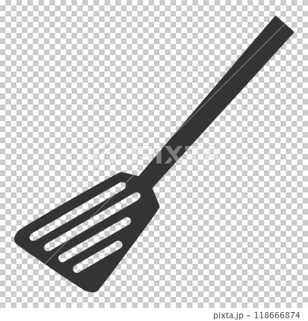 シンプルな黒いフライ返しのイラスト シンプルな黒いフライ返しのイラスト 118666874