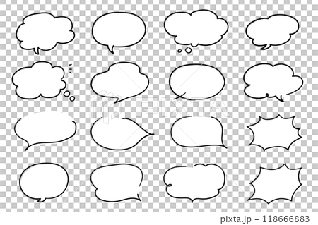 Simple speech bubble set, thick line Simple speech bubble set, thick line 118666883