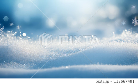 雪のアップ画像、クリスマス、冬、雪降るクリスマス、ホワイトクリスマス 118667491