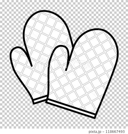 ミトンという手袋型の鍋つかみのイラスト 118667493
