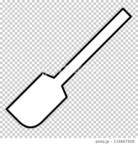 Illustration of a cooking utensil called a rubber spatula 118667808