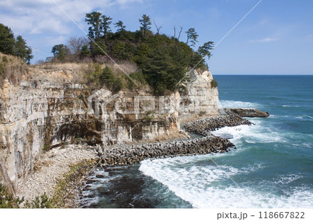 北茨城の海と岸壁 118667822