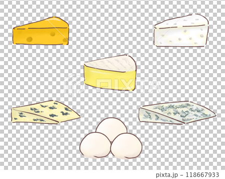 色々なチーズのセットイラスト 118667933
