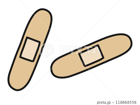 シンプルでかわいい絆創膏のベクターイラスト シンプルでかわいい絆創膏のベクターイラスト 118668556