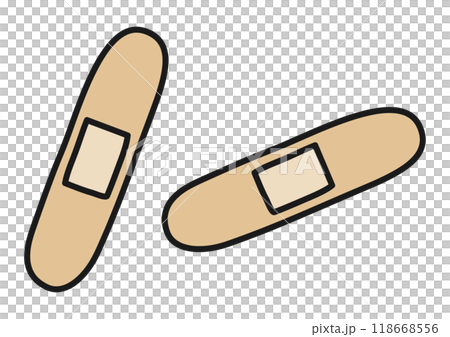 シンプルでかわいい絆創膏のベクターイラスト シンプルでかわいい絆創膏のベクターイラスト 118668556