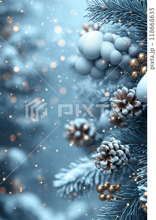 A simple winter background with snowflakes and soft tones. Includes ample copy space for text A simple winter background with snowflakes and soft tones. Includes ample copy space for text 118668635