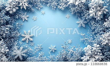 A simple winter background with snowflakes and soft tones. Includes ample copy space for text A simple winter background with snowflakes and soft tones. Includes ample copy space for text 118668636