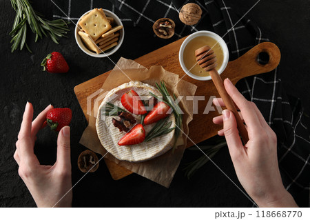 Camembert cheese, concept of tasty and delicious food Camembert cheese, concept of tasty and delicious food 118668770