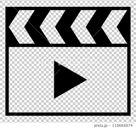 Clapperboard play mark black Clapperboard play mark black 118668874