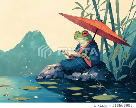 本を読むカエル 118668993