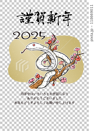 2025年蛇年新年賀卡插畫 118669011