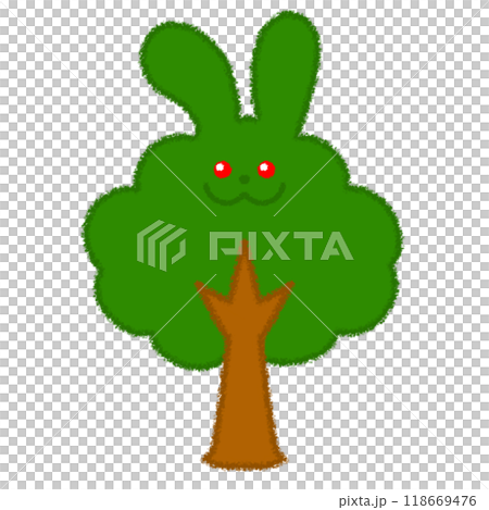 Illustration of a rabbit transformed into a tree Illustration of a rabbit transformed into a tree 118669476