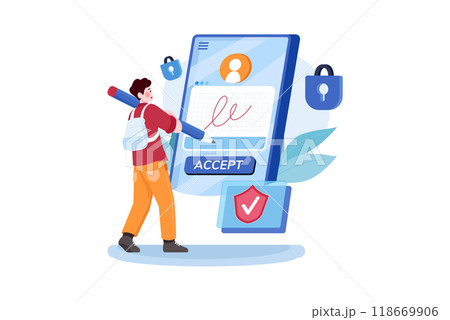 Authentication Security Illustration concept on a white background Authentication Security Illustration concept on a white background 118669906