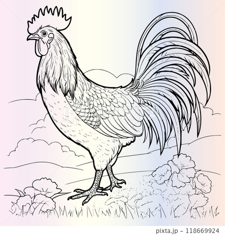 Farm Animal Coloring Pages Drawing For Kids 118669924