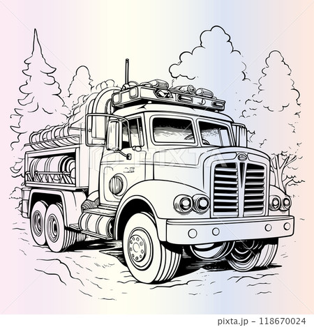 Firetruck Coloring Page For Kid 118670024