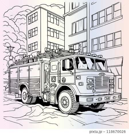 Firetruck Coloring Page For Kid 118670026